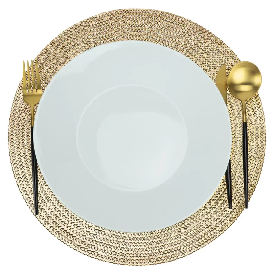 Krumble Placemat rond - PVC - Goud - Set van 4