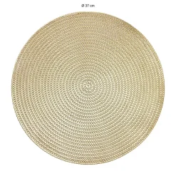 Placemats-Krumble Placemat rond - PVC - Goud - Set van 2