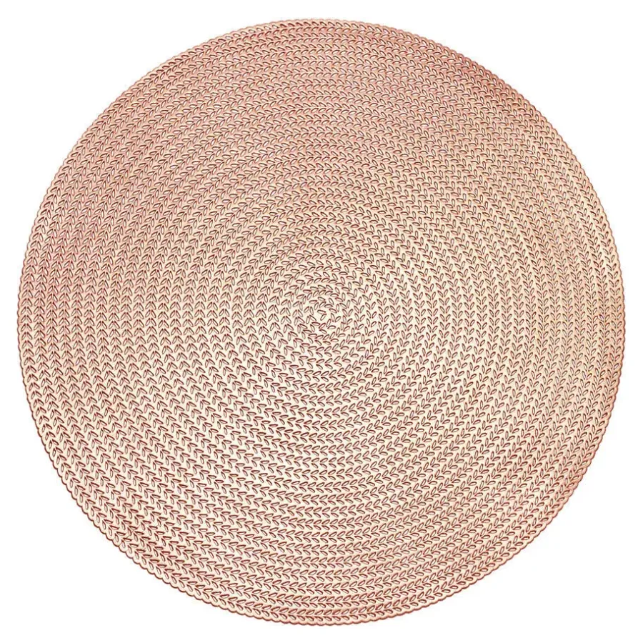 Krumble Placemat rond - PVC - Rosegoud - Set van 6