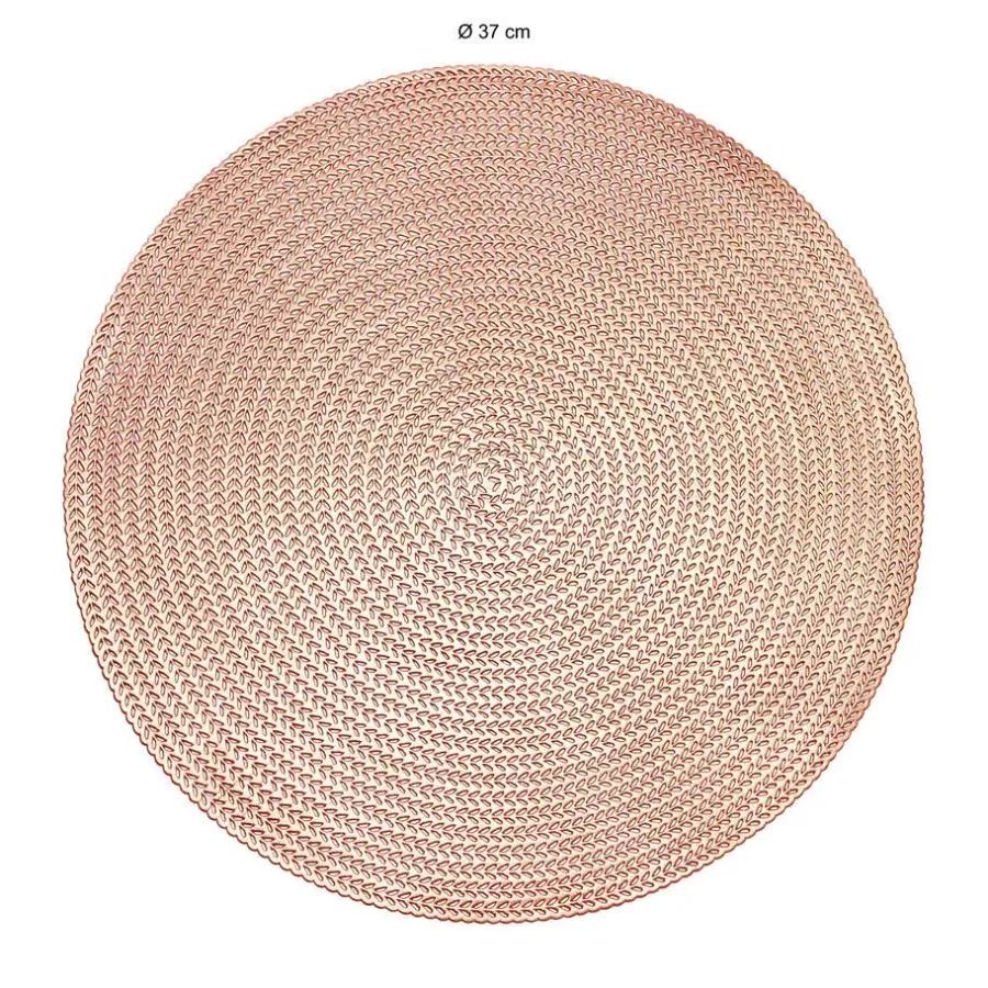Krumble Placemat rond - PVC - Rosegoud - Set van 6