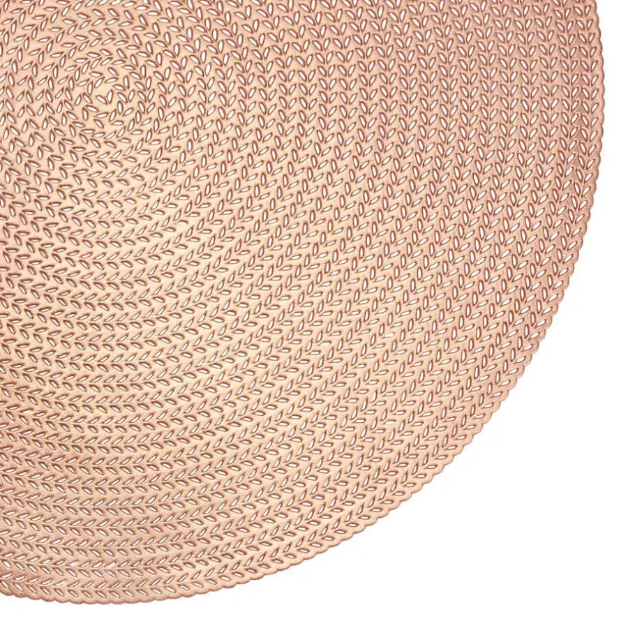 Krumble Placemat rond - PVC - Rosegoud - Set van 6