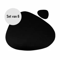 Placemats-Krumble Placemat set design - 6 stuks - Zwart