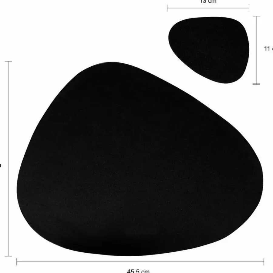 Placemats-Krumble Placemat set design - 6 stuks - Zwart
