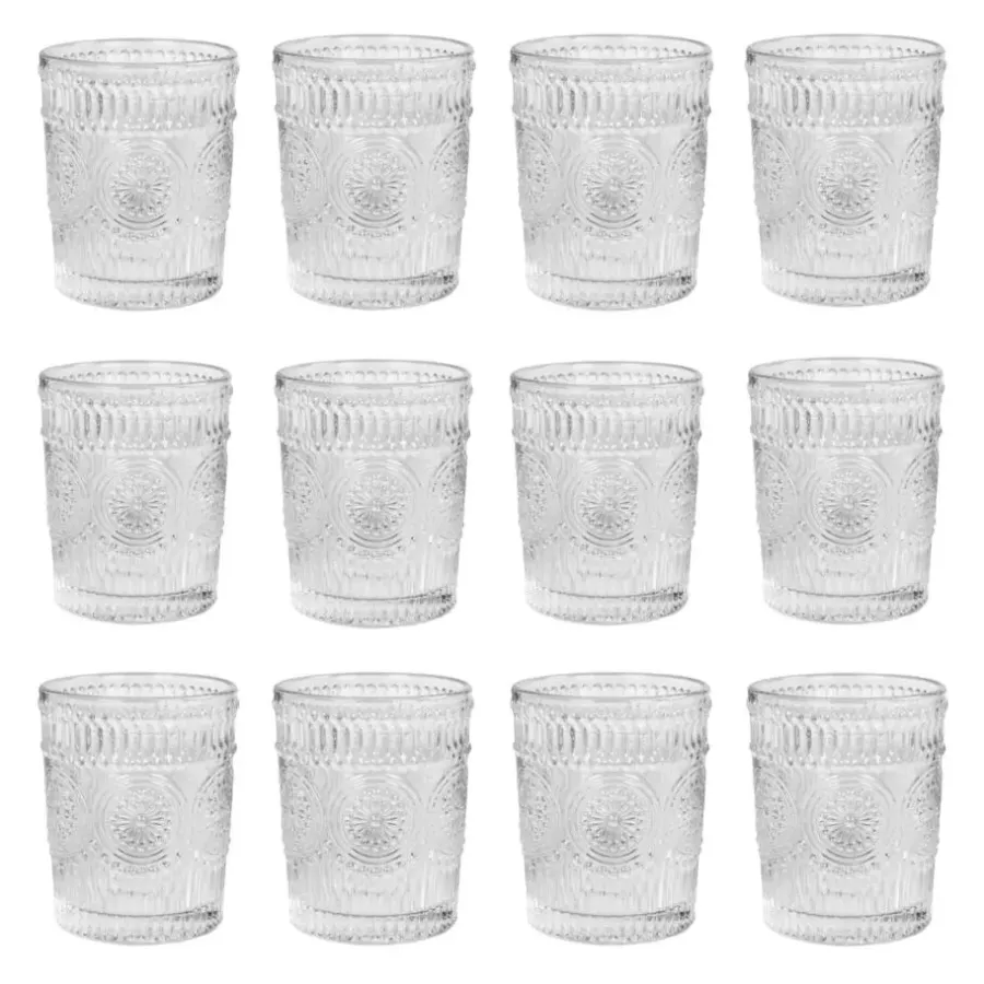 Krumble Waterglas vintage - 260 ml - Set van 12