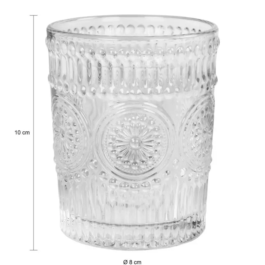 Krumble Waterglas vintage - 260 ml - Set van 6
