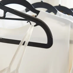 ACAZA Kunststof kledinghangers - Set van 20 - antislip - met broeklat - Zwart