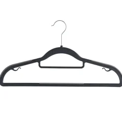 ACAZA Kunststof kledinghangers - Set van 20 - antislip - met broeklat - Zwart