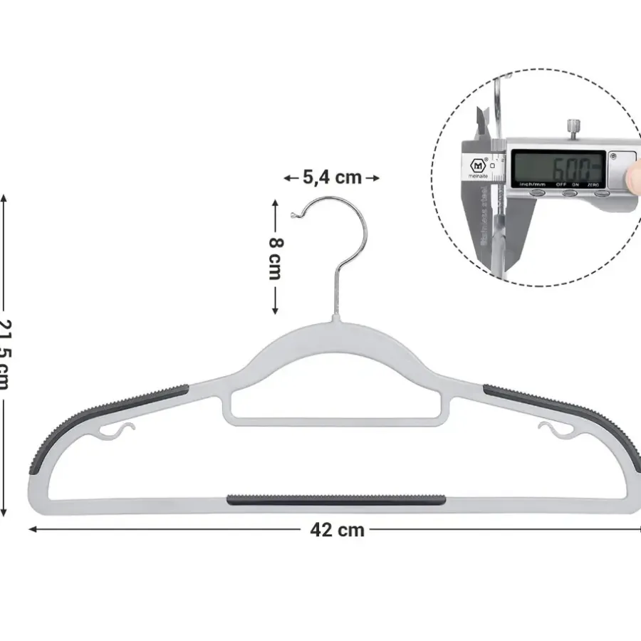 Kledingopbergers-ACAZA Kunststof kledinghangers - antislip - draaibare haak - 30 stuks - grijs