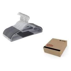 Kledingopbergers-ACAZA Kunststof kledinghangers - antislip - draaibare haak - 30 stuks - grijs