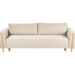 Slaapbanken|Slaapbanken-Leen Bakker KVAM - Slaapbank 3-zits opbergruimte - Beige - Bouclé