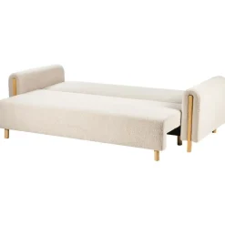 Slaapbanken|Slaapbanken-Leen Bakker KVAM - Slaapbank 3-zits opbergruimte - Beige - Bouclé