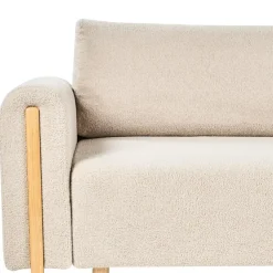 Slaapbanken|Slaapbanken-Leen Bakker KVAM - Slaapbank 3-zits opbergruimte - Beige - Bouclé