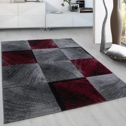 Muratap Laagpolig Vloerkleed Plus - Grijs Rood - 160x230 cm - Tapijt Woonkamer