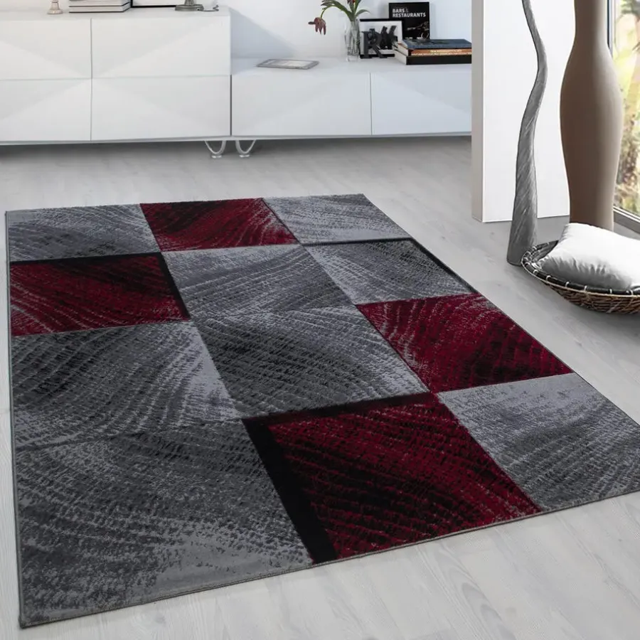 Muratap Laagpolig Vloerkleed Plus - Grijs Rood - 160x230 cm - Tapijt Woonkamer