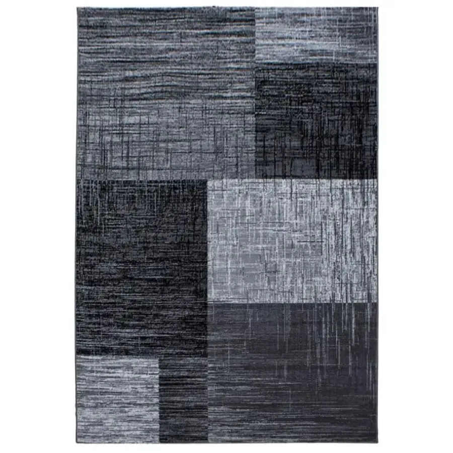 Muratap Laagpolig Vloerkleed Plus - Grijs Zwart - 240x340 cm - Tapijt Woonkamer