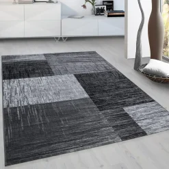 Laagpolige Vloerkleden-Muratap Laagpolig Vloerkleed Plus - Grijs Zwart - 160x230 cm - Tapijt Woonkamer
