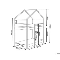 Kinderbedden-Beliani LABATUT - Stapelbed - Wit - 90 x 200 cm - Dennenhout