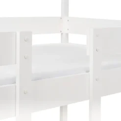 Kinderbedden-Beliani LABATUT - Stapelbed - Wit - 90 x 200 cm - Dennenhout