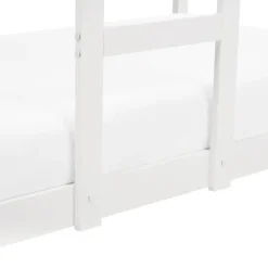 Kinderbedden-Beliani LABATUT - Stapelbed - Wit - 90 x 200 cm - Dennenhout