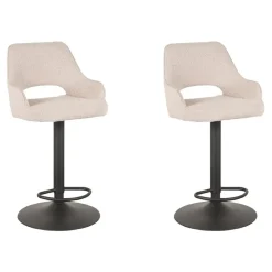 Barkrukken-LABEL51 Barkruk Fer - Naturel - Boucle - 47 x 45cm - set van 2