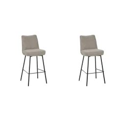 LABEL51 Barkruk Lennon - Naturel - Boucle - set van 2