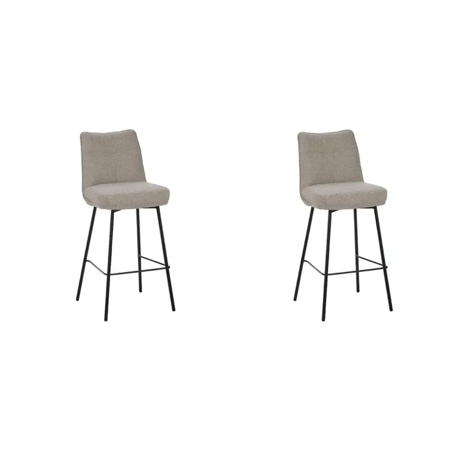 LABEL51 Barkruk Lennon - Naturel - Boucle - set van 2