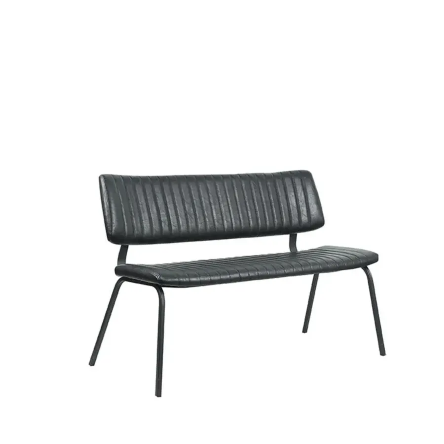 LABEL51 Eetkamerbank Gusto - Zwart - PU-Leder - 120 cm