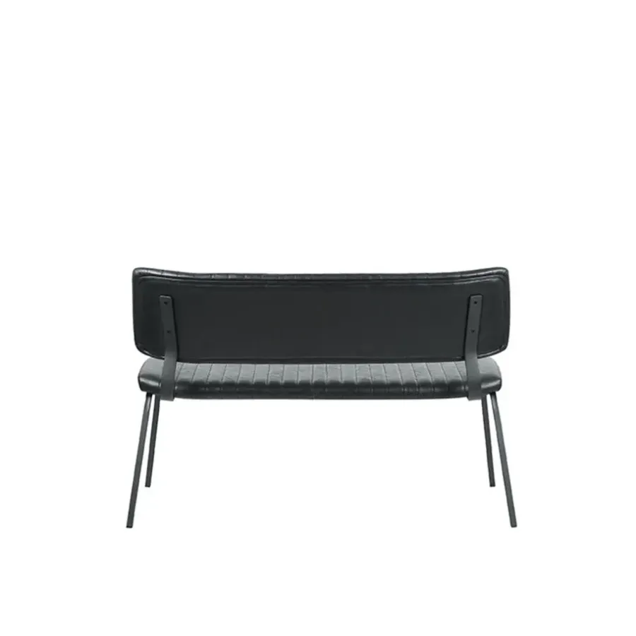 LABEL51 Eetkamerbank Gusto - Zwart - PU-Leder - 120 cm