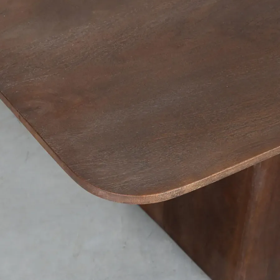 Houten Eettafels-LABEL51 Eetkamertafel Owen - Espresso - Mangohout