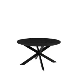 Ronde Eettafels-LABEL51 Eettafel Otis Zwart Mangohout Ø140cm