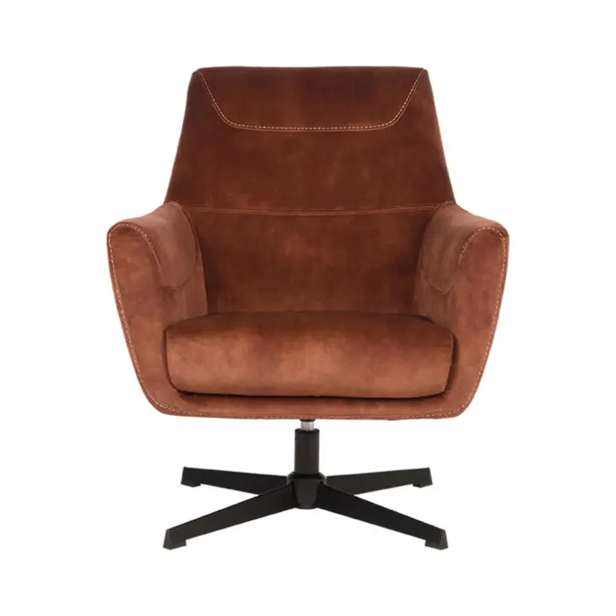 Fauteuils-LABEL51 Fauteuil Toby Rust Velours