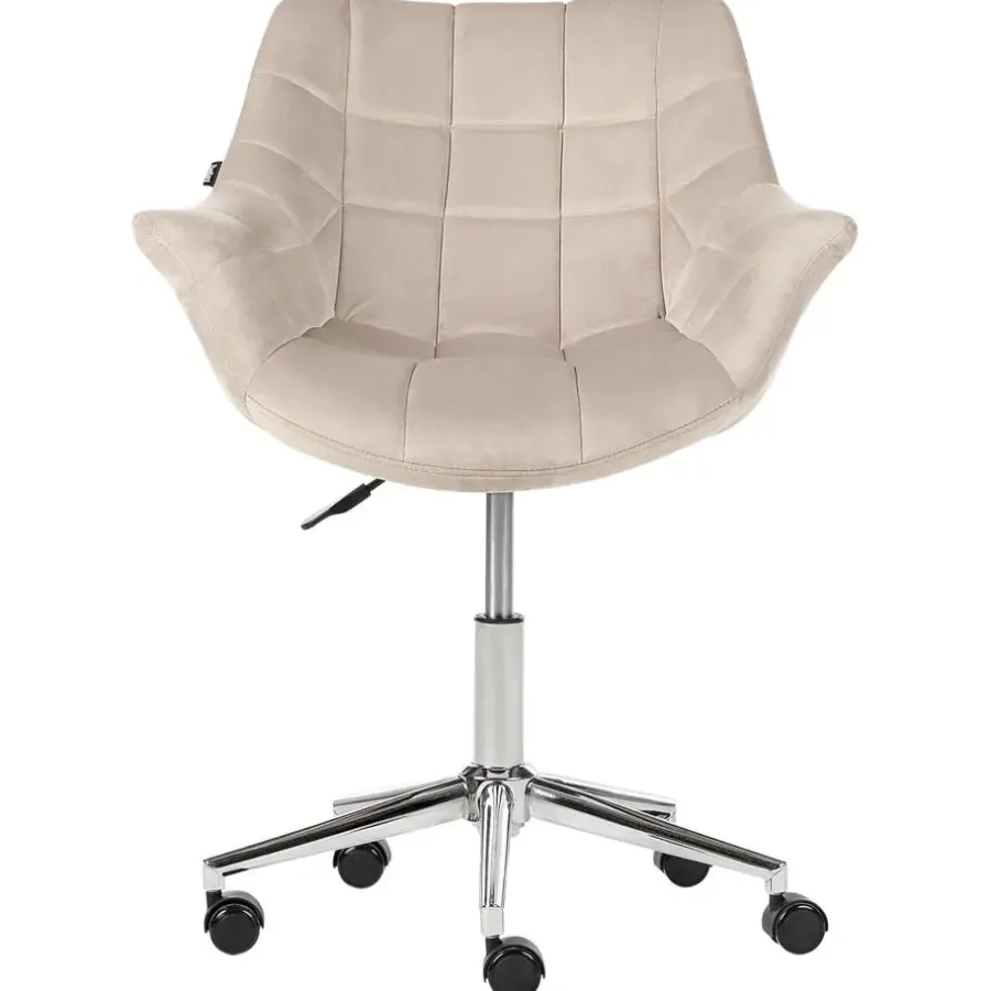 Leen Bakker LABELLE - Bureaustoel - Beige - Fluweel