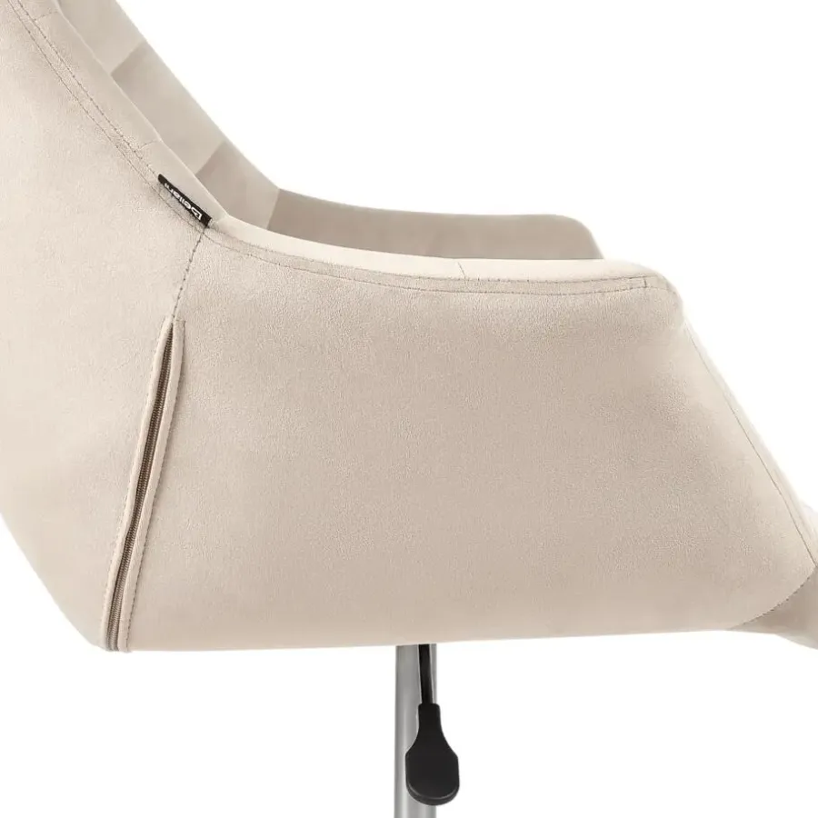 Leen Bakker LABELLE - Bureaustoel - Beige - Fluweel