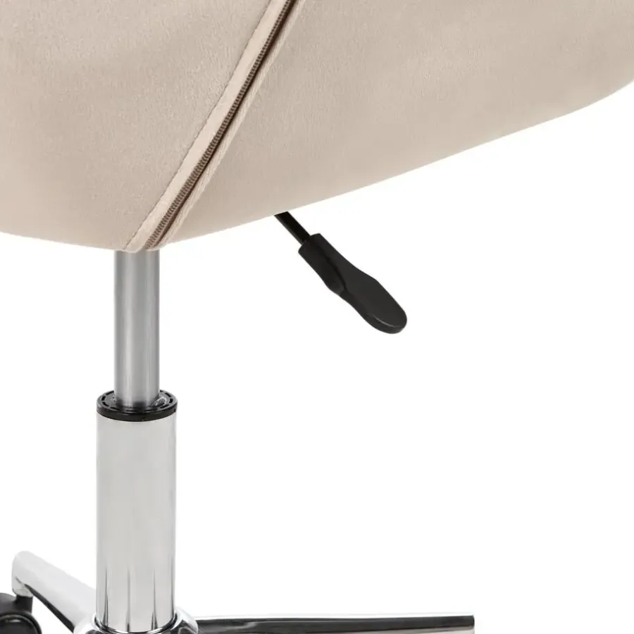 Leen Bakker LABELLE - Bureaustoel - Beige - Fluweel