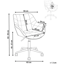 Bureaustoelen|Bureaustoelen-Beliani LABELLE - Bureaustoel - Groen - Fluweel