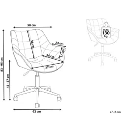 Bureaustoelen|Bureaustoelen-Beliani LABELLE - Bureaustoel - Groen - Fluweel