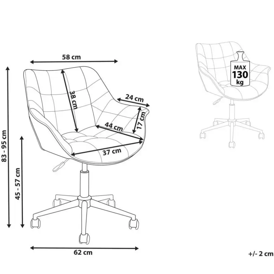 Bureaustoelen|Bureaustoelen-Beliani LABELLE - Bureaustoel - Groen - Fluweel