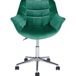 Bureaustoelen|Bureaustoelen-Beliani LABELLE - Bureaustoel - Groen - Fluweel