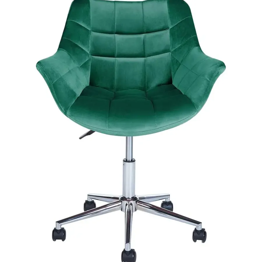 Bureaustoelen|Bureaustoelen-Beliani LABELLE - Bureaustoel - Groen - Fluweel