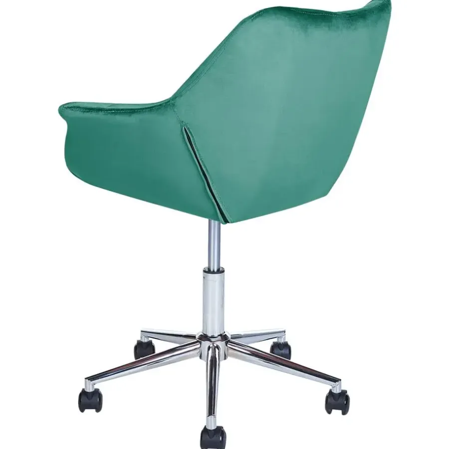 Bureaustoelen|Bureaustoelen-Beliani LABELLE - Bureaustoel - Groen - Fluweel