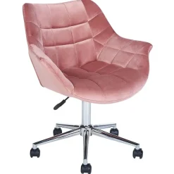 Bureaustoelen|Bureaustoelen-Beliani LABELLE - Bureaustoel - Roze - Fluweel