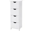 ACAZA Ladekast - badkamer - 4 vakken - 30x82x30 cm - wit
