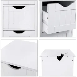 ACAZA Ladekast - badkamer - 4 vakken - 30x82x30 cm - wit