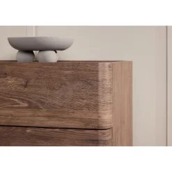 Ladekasten|Ladekasten-Fjôrd Ladekast 3 Lades - Donkerbruin MDF - 100x48x60cm - Noble