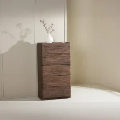 Ladekasten|Ladekasten-Fjôrd Ladekast 5 Lades - Donkerbruin MDF - 55x35x100cm - Noble