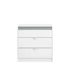 Leen Bakker Ladekast Bobby - wit - 80x78,5x40,5 cm
