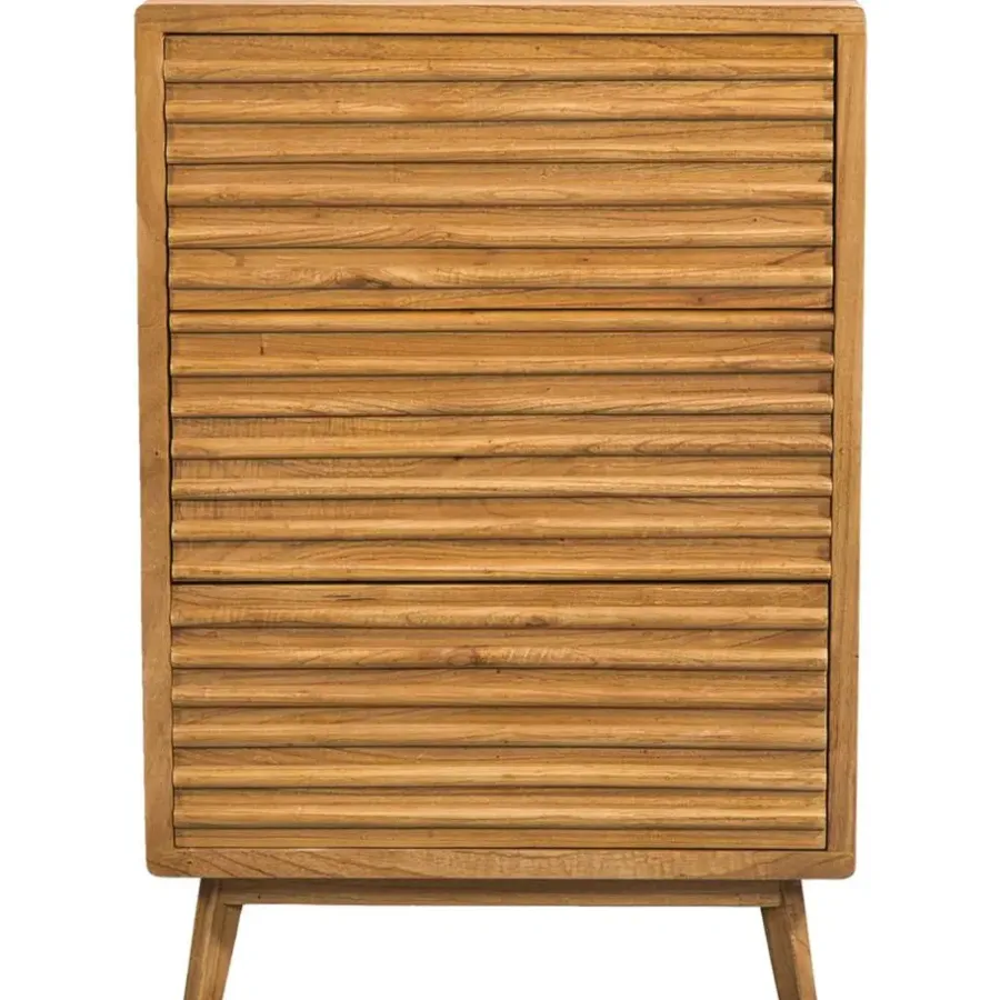 Leen Bakker Ladekast Cinta 3 lades - naturel - 70x40x102 cm