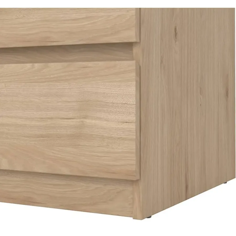 Leen Bakker Ladekast Naia 3 lades - eikenkleur - 70,1x77x50 cm