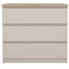 Leen Bakker Ladekast Naia 3 lades - greige/eiken - 70,1x77x50 cm
