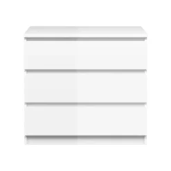 Ladekasten|Ladekasten-Leen Bakker Ladekast Naia 3 lades - hoogglans wit - 70,1x76,8x50 cm